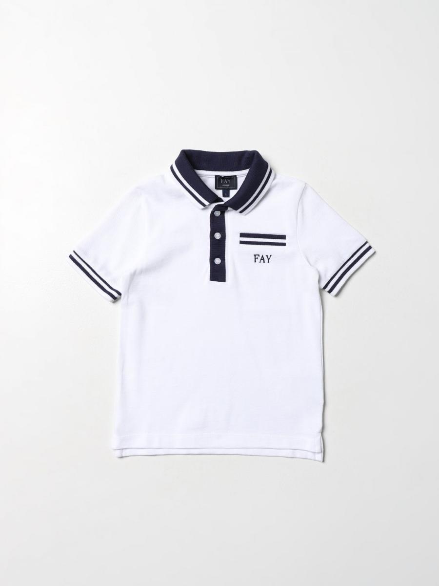 페이 Little Boy&#039;s Polo Shirt Fay White 1 5Q8021Z0133